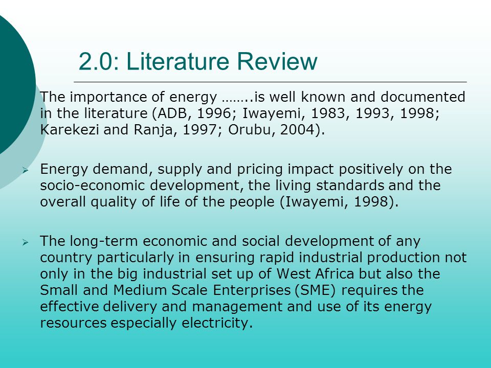 literature review on electricity in nigeria